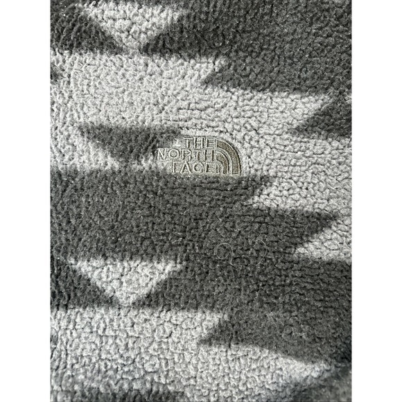 The North Face Mens Large 1/2 Zip Jacket Grey Aztec Fleece Long Sleeve Mock Neck - Picture 4 of 15